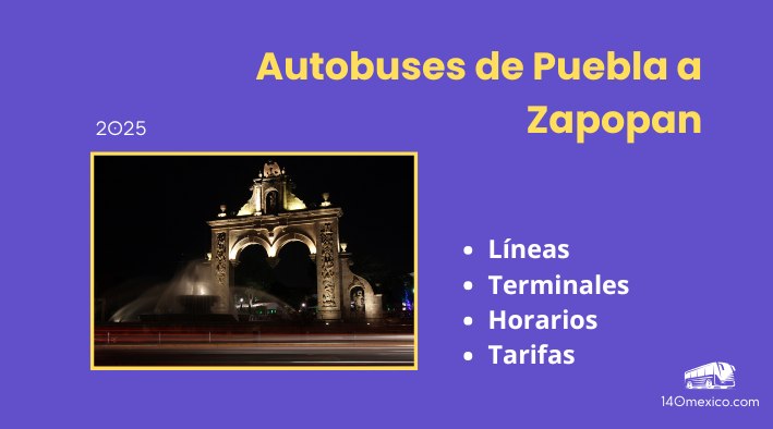 Autobuses de Puebla a Zapopan | horarios y precios