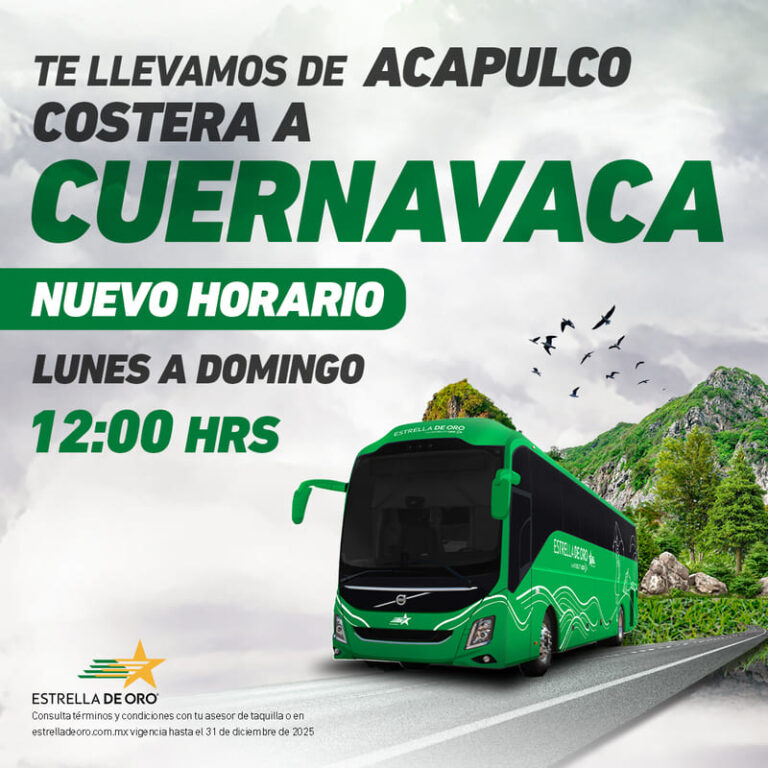 Nueva salida de autobús Acapulco – Cuernavaca